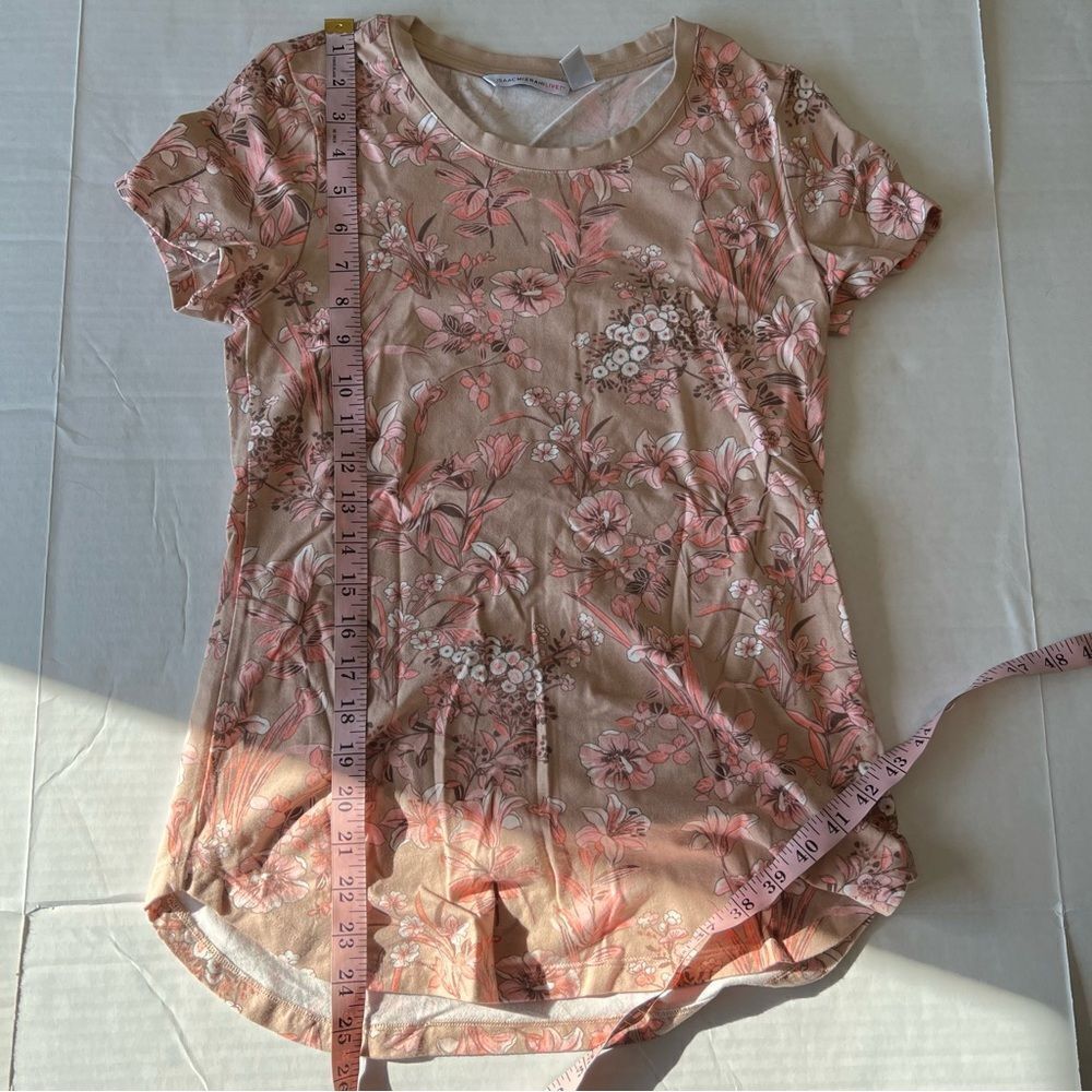 NWOT Isaac Mizrahi! Short-Sleeve Knit Top Floral | Size XXS - Picture 9 of 9